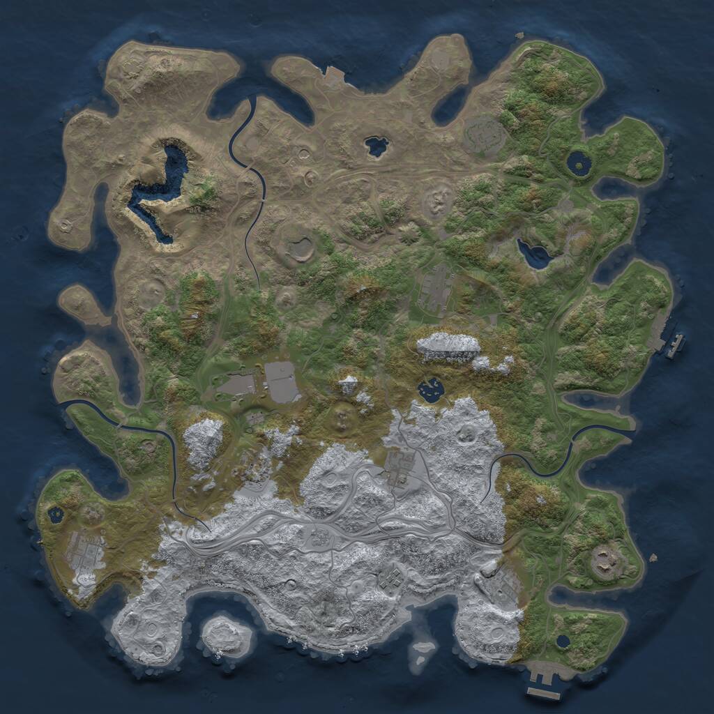 Rust Map: Procedural Map, Size: 4400, Seed: 26695342, 17 Monuments