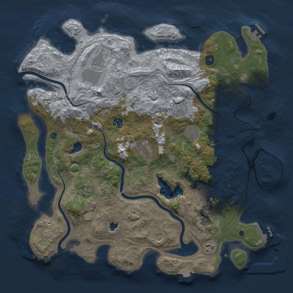 Rust Map: Procedural Map, Size: 4400, Seed: 82349270, 16 Monuments