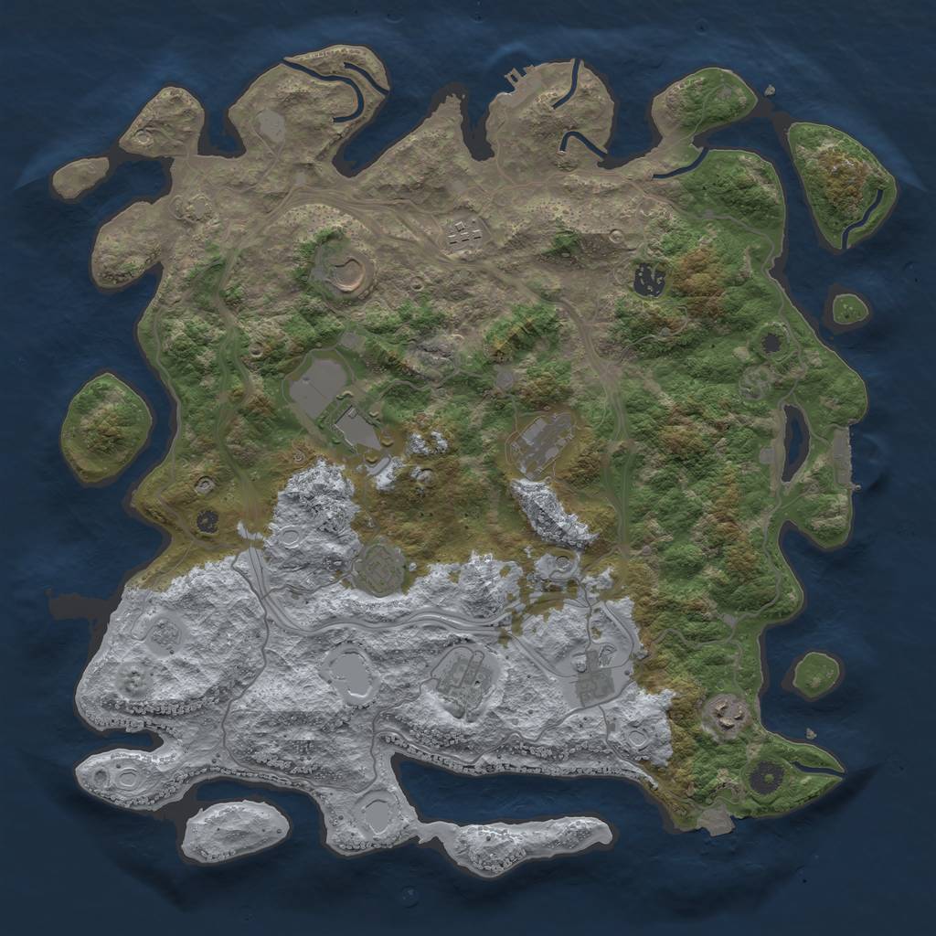Rust Map: Procedural Map, Size: 4250, Seed: 1760130827, 17 Monuments