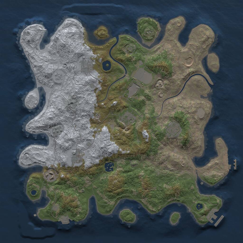 Rust Map: Procedural Map, Size: 3750, Seed: 23701149, 15 Monuments