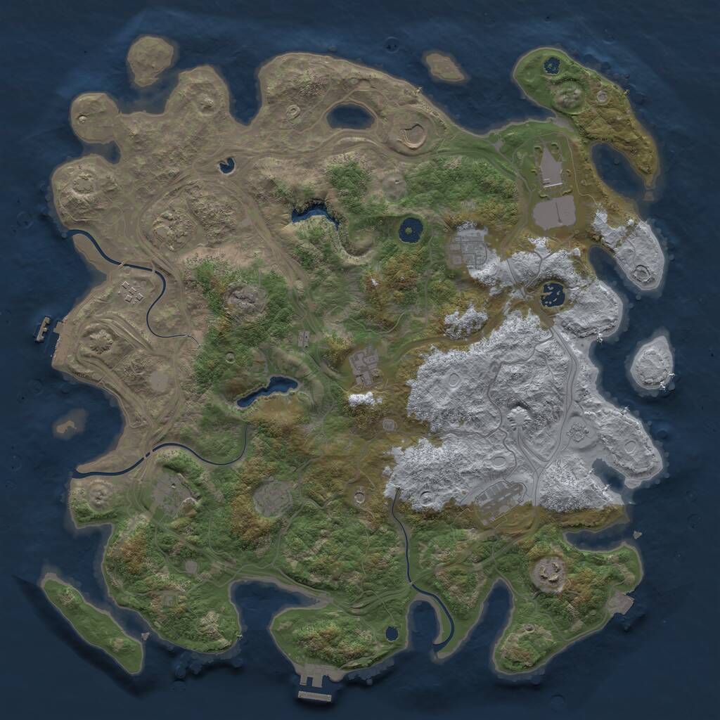 Rust Map: Procedural Map, Size: 4400, Seed: 84117935, 17 Monuments