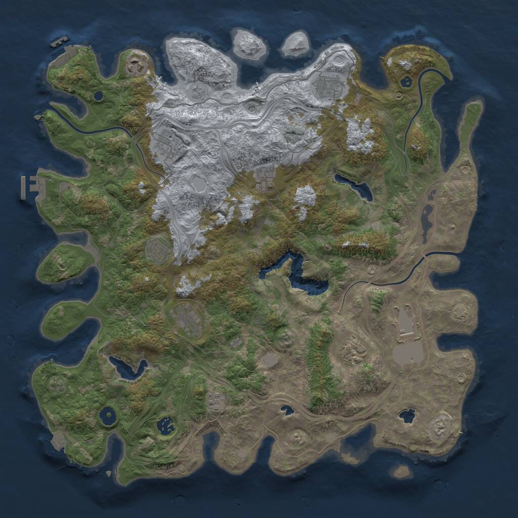 Rust Map: Procedural Map, Size: 4500, Seed: 1895341423, 16 Monuments