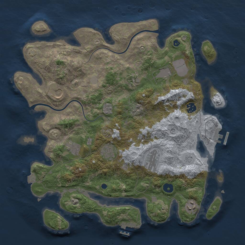 Rust Map: Procedural Map, Size: 3700, Seed: 68685064, 15 Monuments