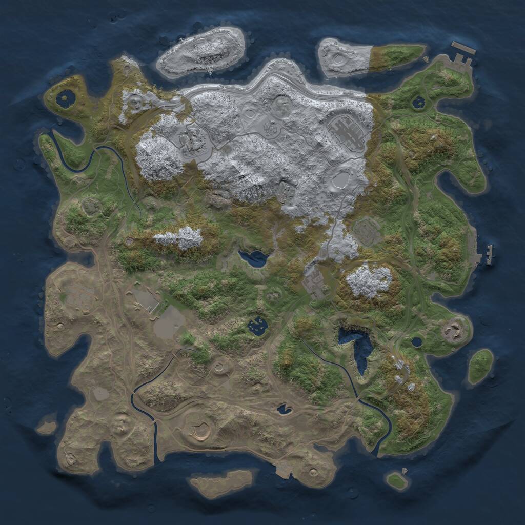 Rust Map: Procedural Map, Size: 4250, Seed: 98199532, 16 Monuments