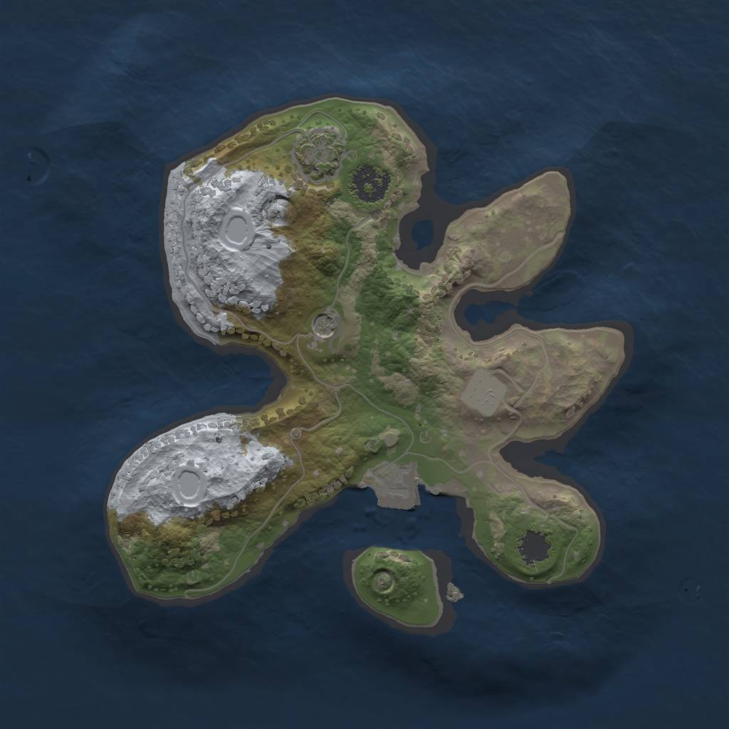 Rust Map: Procedural Map, Size: 2000, Seed: 540381779, 5 Monuments