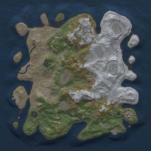 Thumbnail Rust Map: Procedural Map, Size: 3500, Seed: 1266743978, 16 Monuments