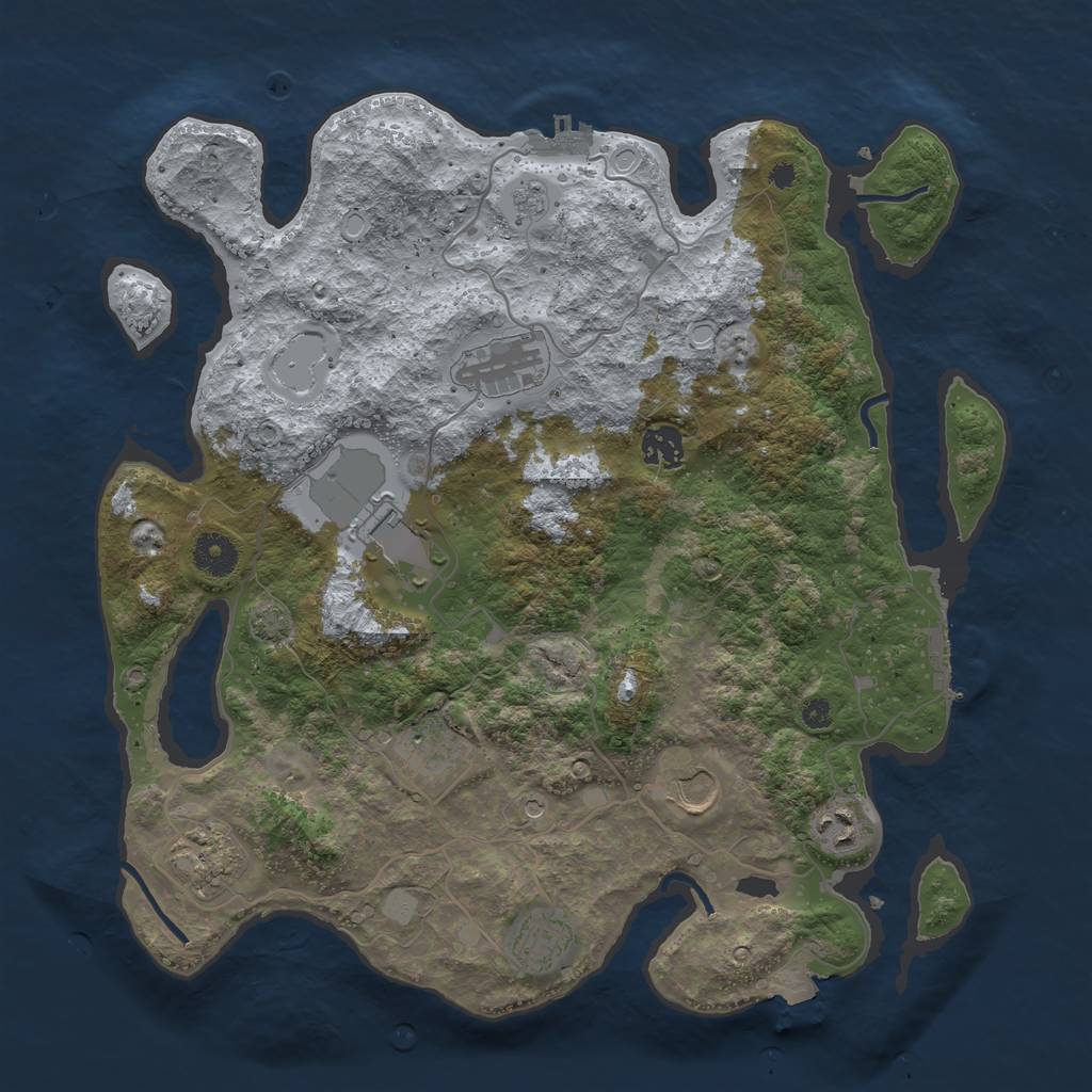 Rust Map: Procedural Map, Size: 3750, Seed: 18907956, 16 Monuments