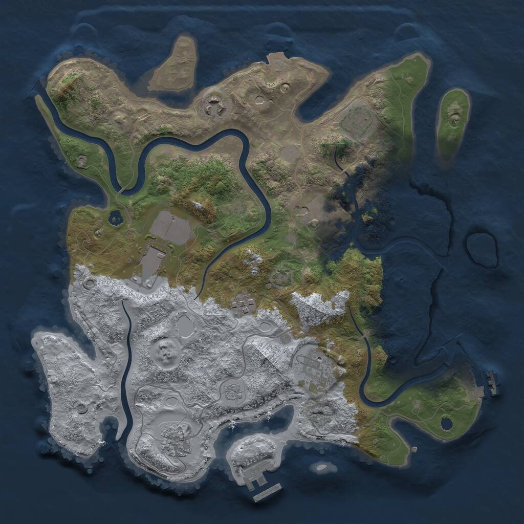 Rust Map: Procedural Map, Size: 3500, Seed: 134929465, 13 Monuments