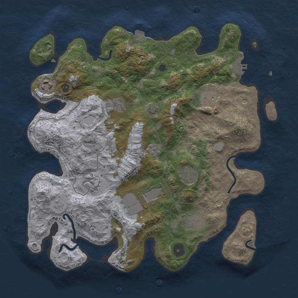 Rust Map: Procedural Map, Size: 3600, Seed: 932399, 15 Monuments