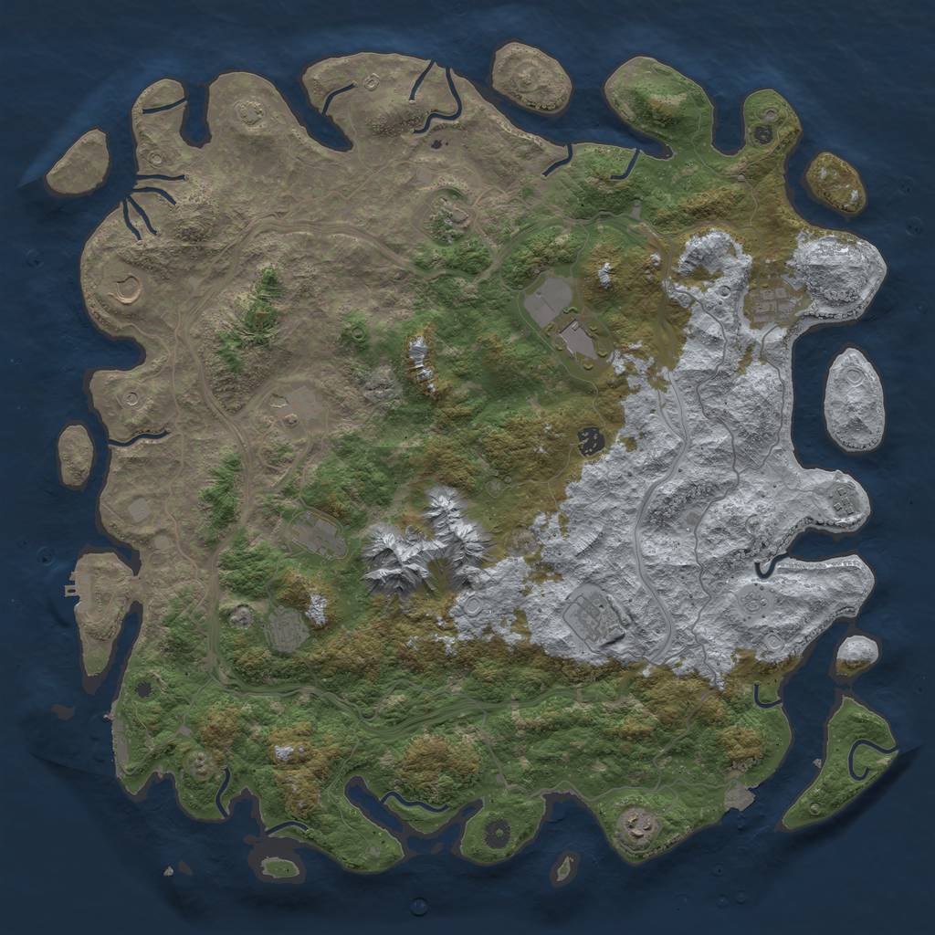 Rust Map: Procedural Map, Size: 5000, Seed: 40059, 19 Monuments