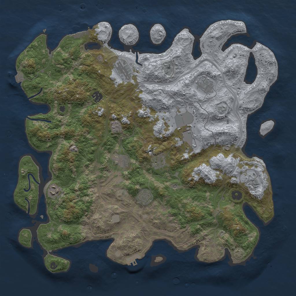 Rust Map: Procedural Map, Size: 4250, Seed: 11785194, 18 Monuments