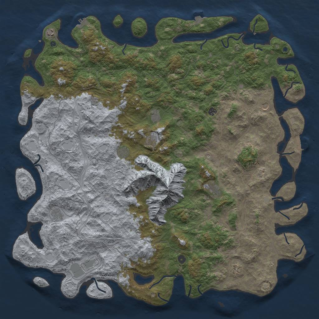 Rust Map: Procedural Map, Size: 6000, Seed: 1859632525, 19 Monuments