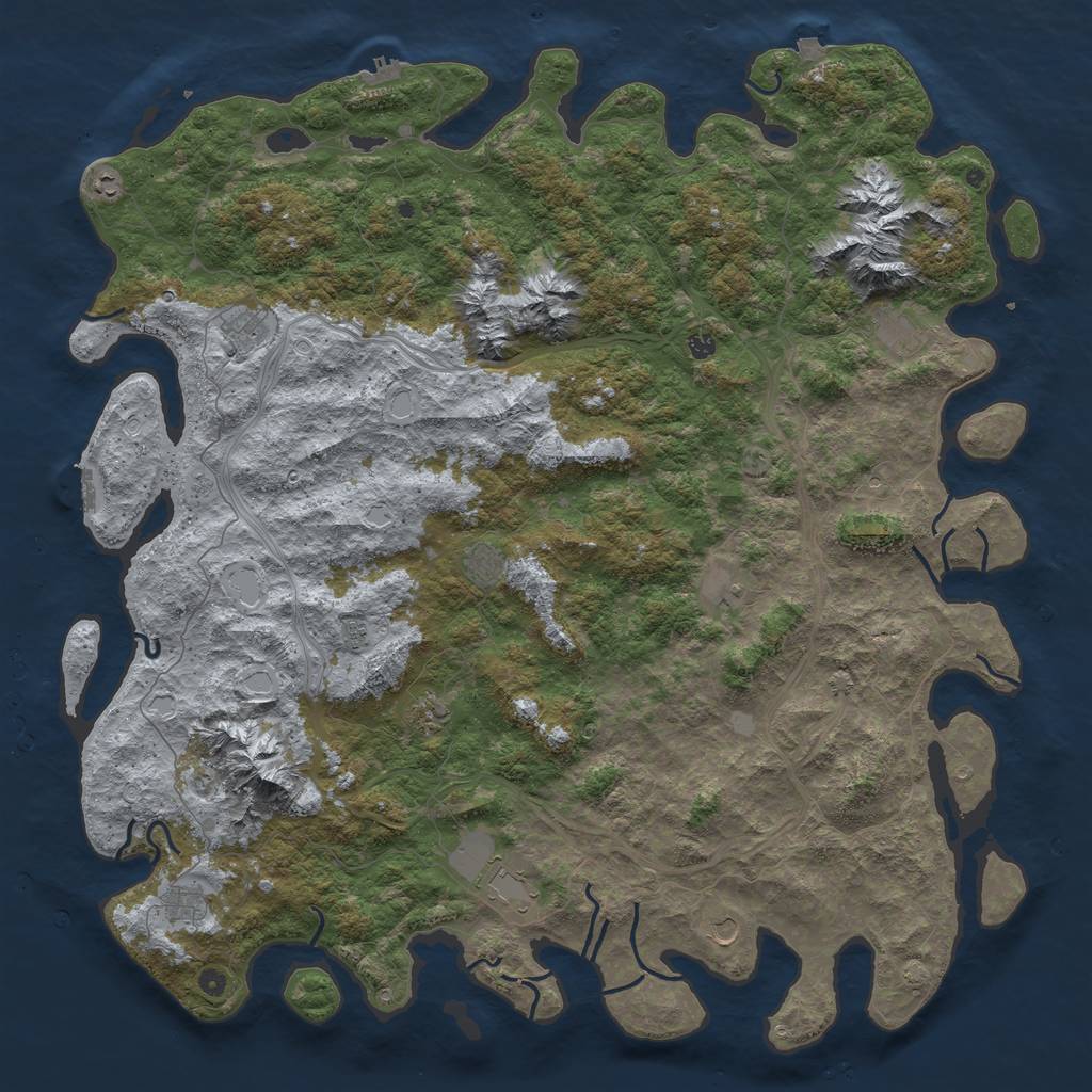 Rust Map: Procedural Map, Size: 6000, Seed: 54805892, 19 Monuments