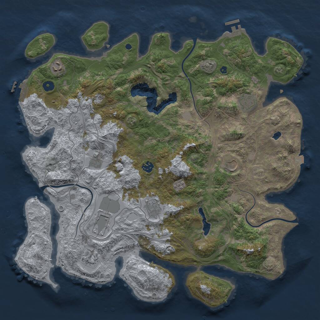 Rust Map: Procedural Map, Size: 4400, Seed: 37086621, 15 Monuments