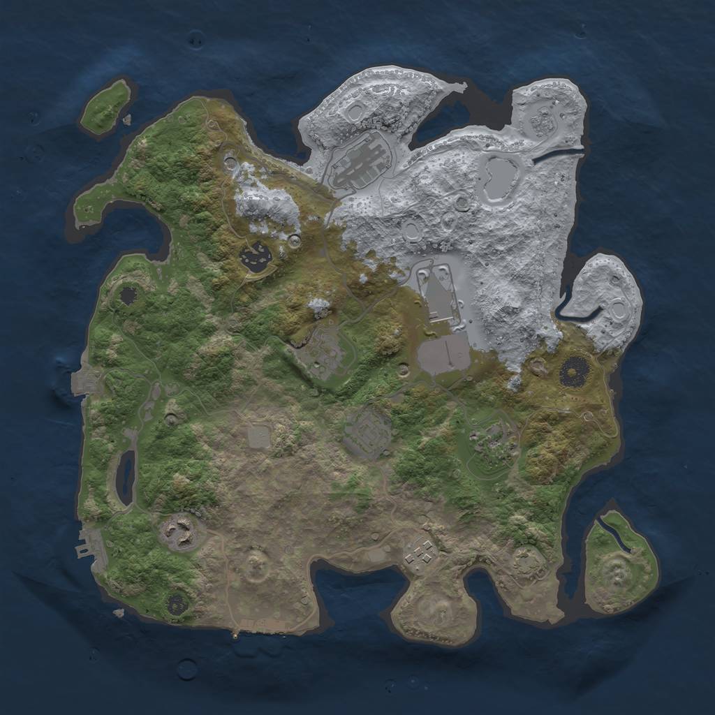 Rust Map: Procedural Map, Size: 3500, Seed: 364960397, 16 Monuments