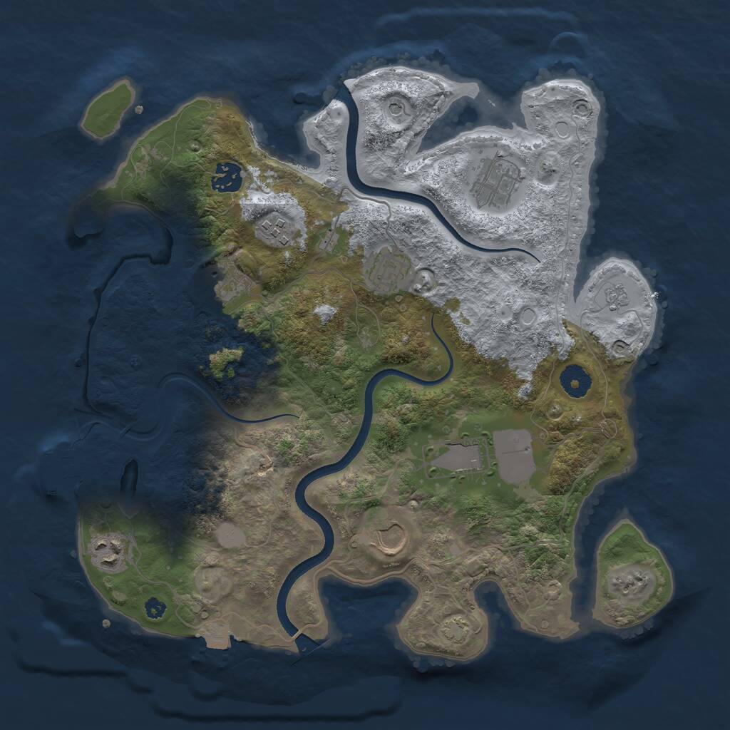 Rust Map: Procedural Map, Size: 3500, Seed: 364960397, 13 Monuments