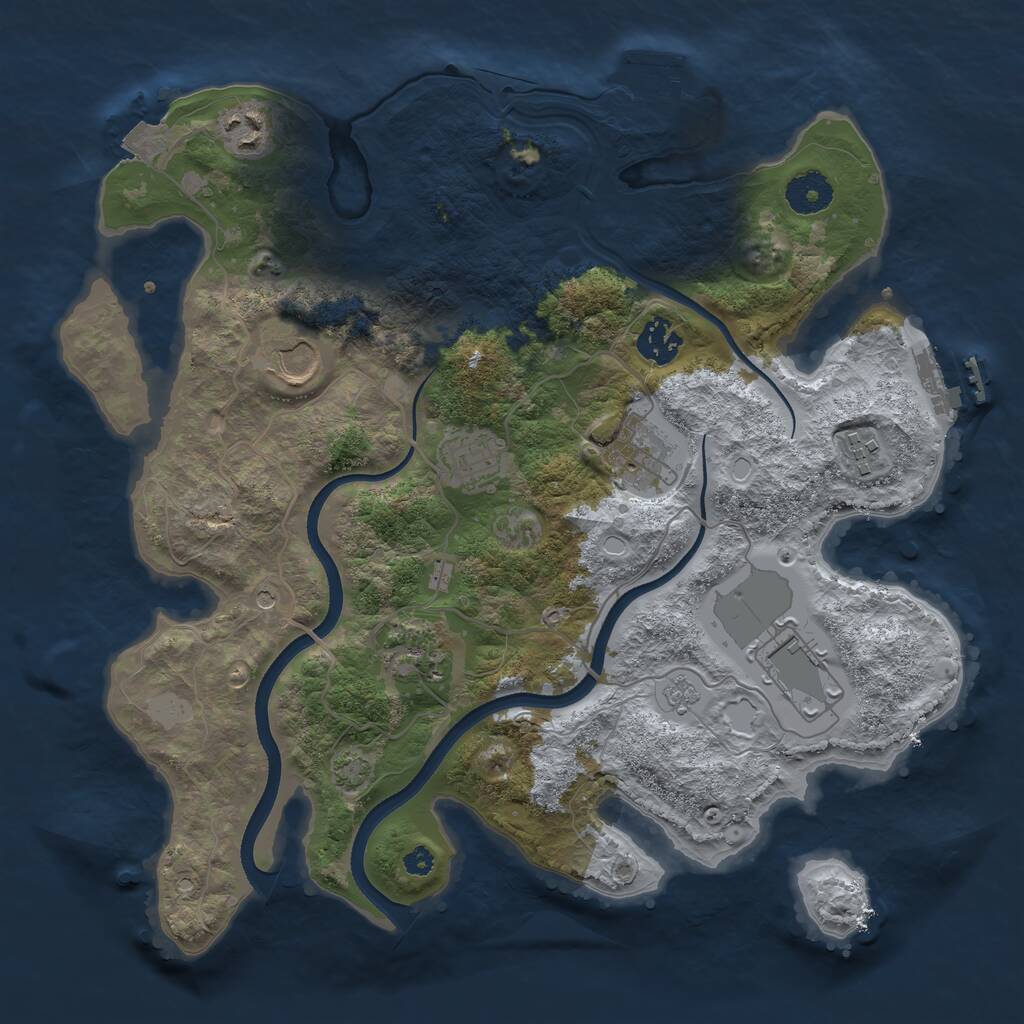 Rust Map: Procedural Map, Size: 3500, Seed: 98971695, 14 Monuments