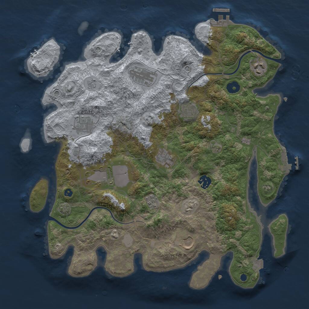 Rust Map: Procedural Map, Size: 3700, Seed: 16968753, 15 Monuments