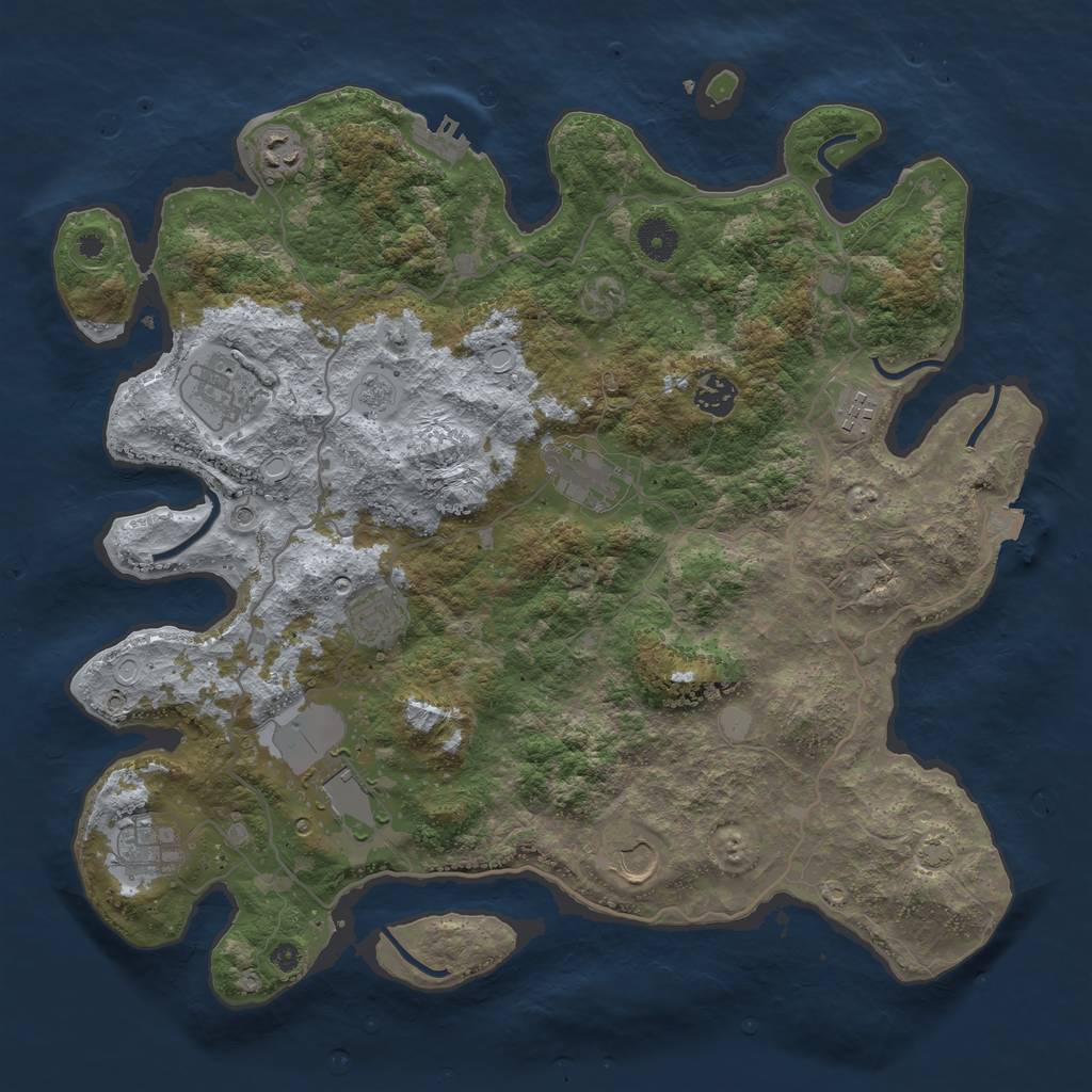 Rust Map: Procedural Map, Size: 4000, Seed: 1657990, 16 Monuments