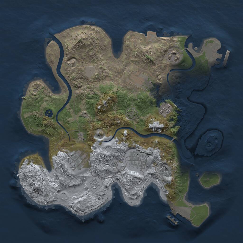 Rust Map: Procedural Map, Size: 3000, Seed: 321699887, 11 Monuments