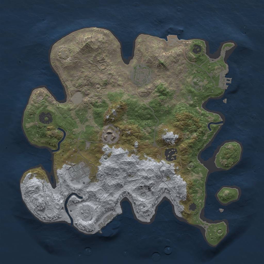 Rust Map: Procedural Map, Size: 3000, Seed: 321699887, 12 Monuments