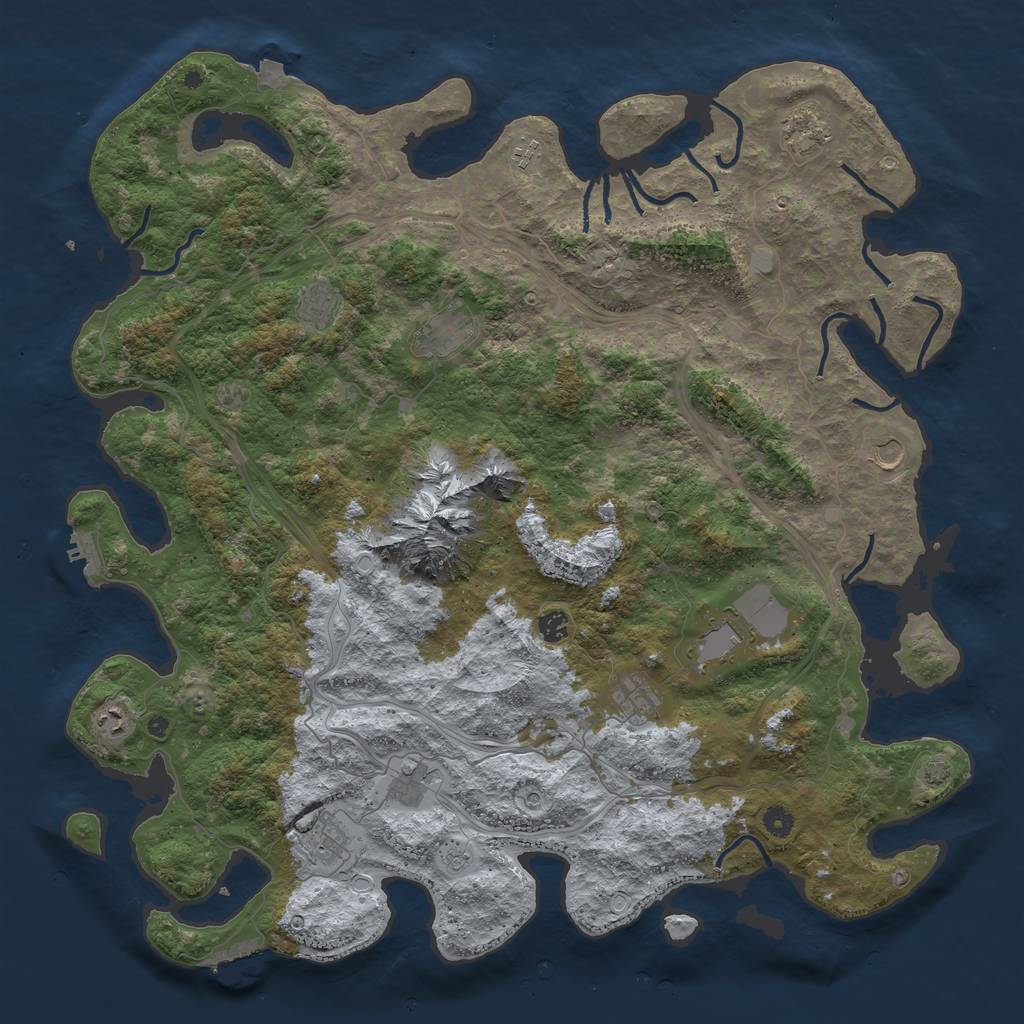 Rust Map: Procedural Map, Size: 5000, Seed: 421631606, 19 Monuments