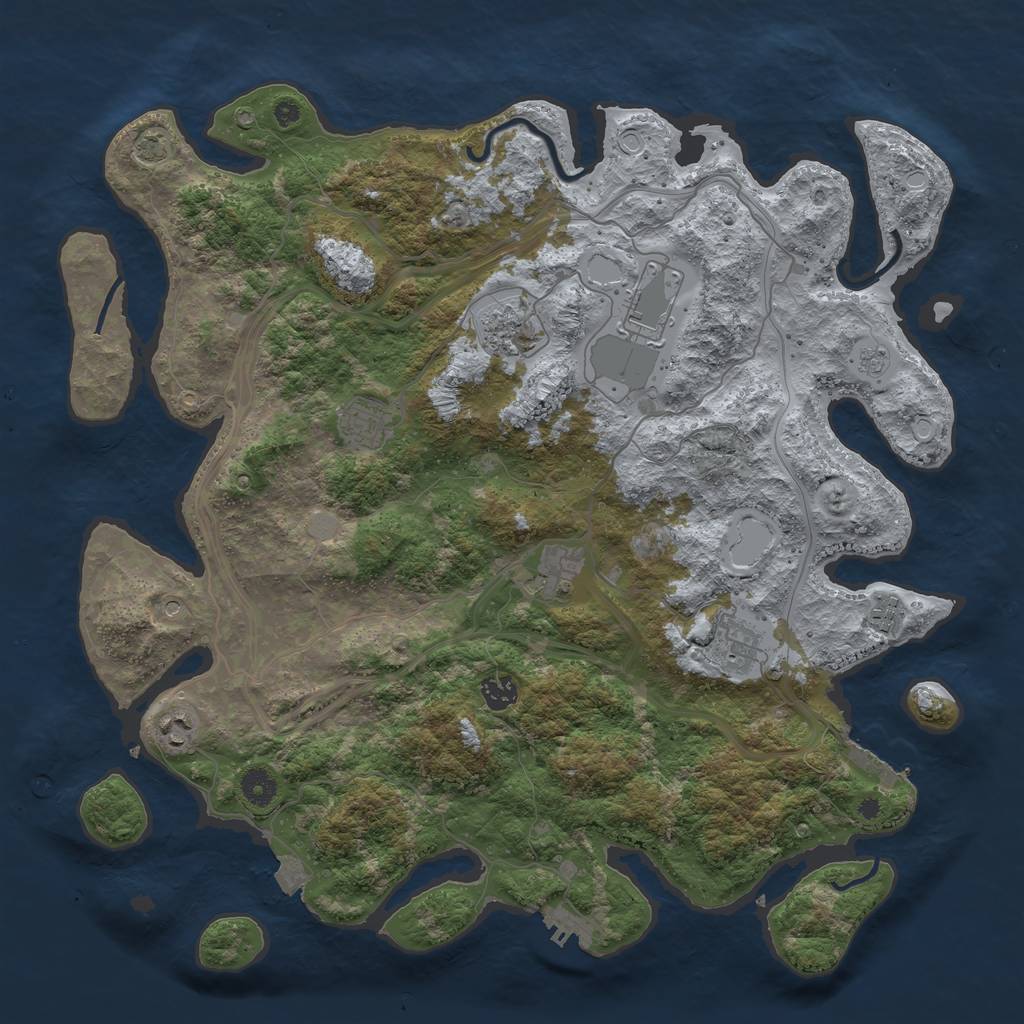 Rust Map: Procedural Map, Size: 4250, Seed: 65463, 16 Monuments