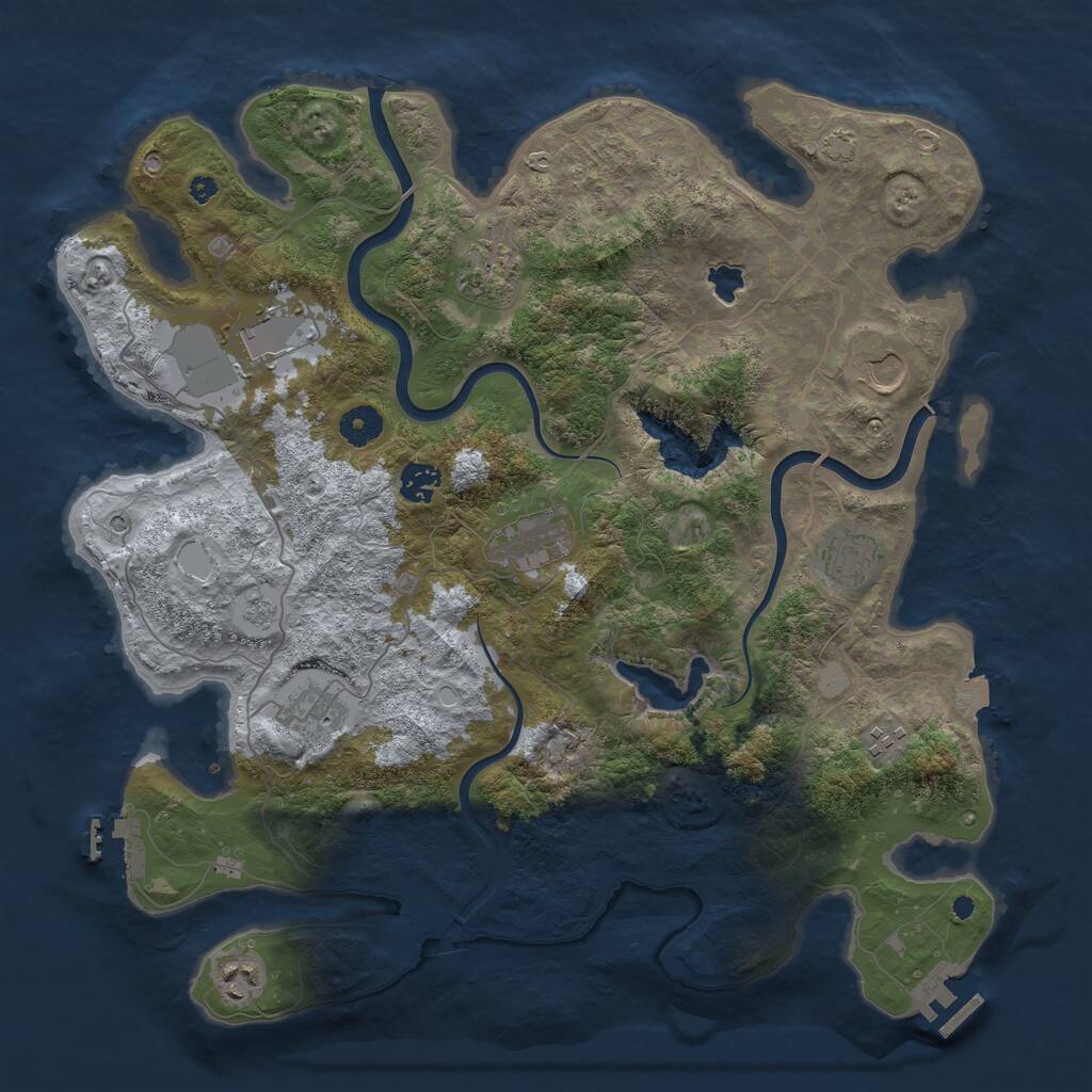 Rust Map: Procedural Map, Size: 4000, Seed: 35458694, 15 Monuments