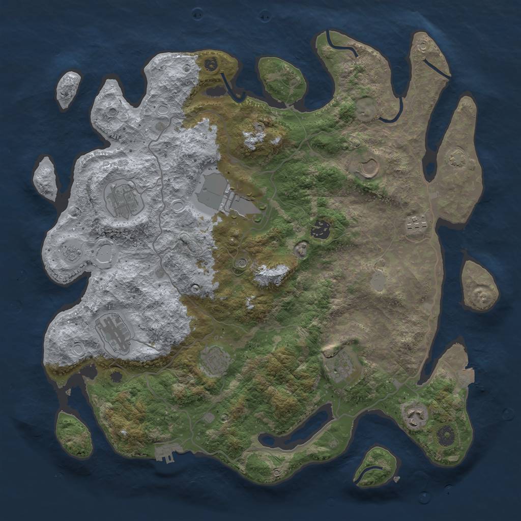 Rust Map: Procedural Map, Size: 4000, Seed: 15640222, 16 Monuments