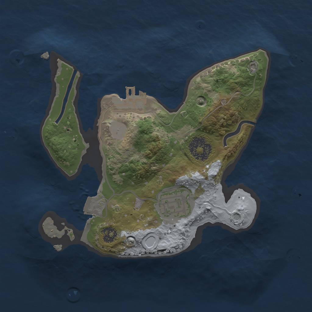 Rust Map: Procedural Map, Size: 2000, Seed: 90000, 5 Monuments