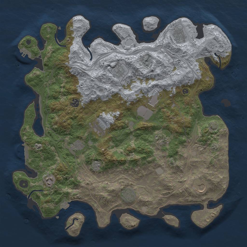 Rust Map: Procedural Map, Size: 4250, Seed: 1056806991, 19 Monuments