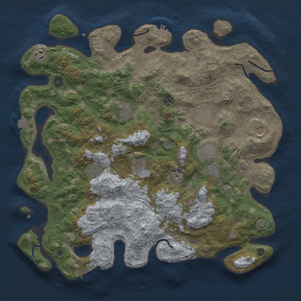 Rust Map: Procedural Map, Size: 4250, Seed: 1223730704, 18 Monuments