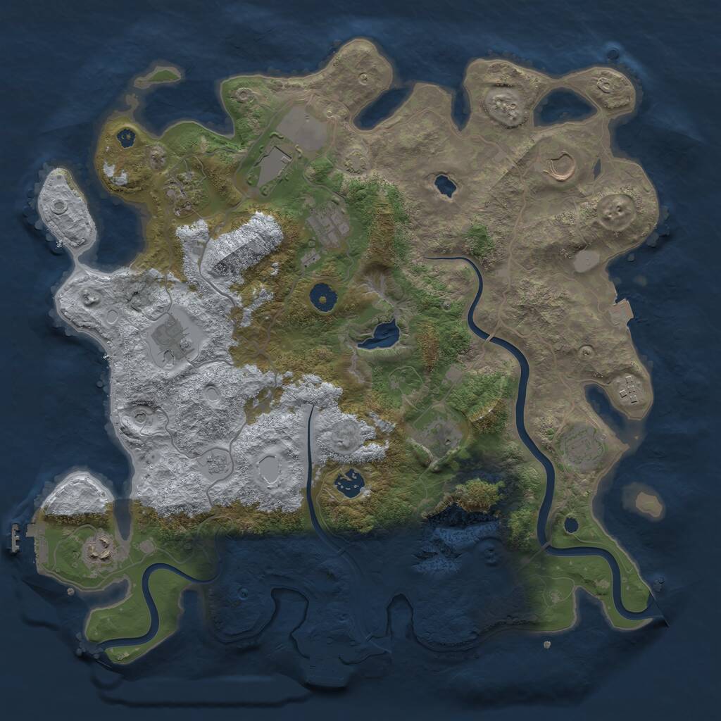 Rust Map: Procedural Map, Size: 4000, Seed: 371908880, 16 Monuments