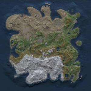 Thumbnail Rust Map: Procedural Map, Size: 3500, Seed: 1258169988, 12 Monuments