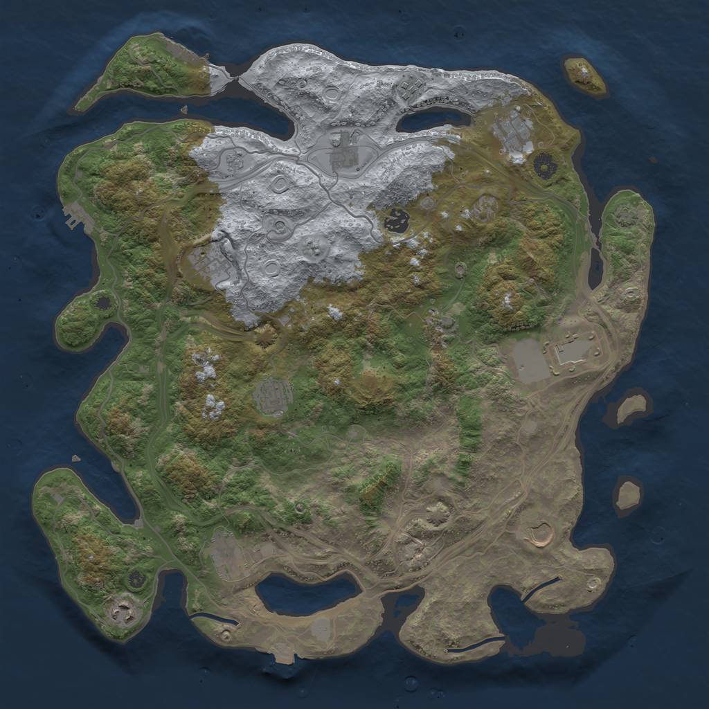 Rust Map: Procedural Map, Size: 4300, Seed: 58940962, 19 Monuments