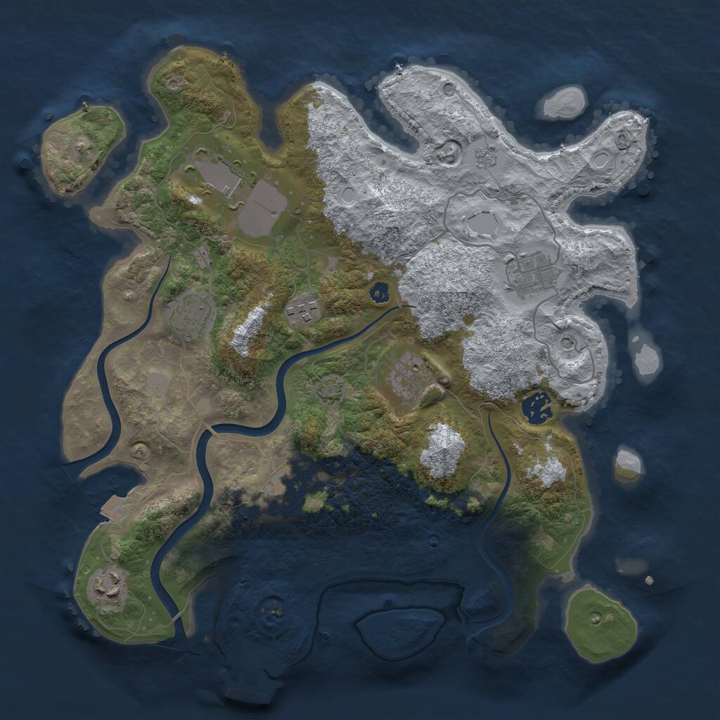 Rust Map: Procedural Map, Size: 3500, Seed: 141610035, 13 Monuments