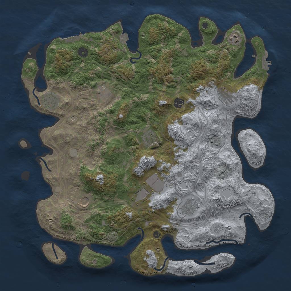 Rust Map: Procedural Map, Size: 4250, Seed: 235232217, 18 Monuments