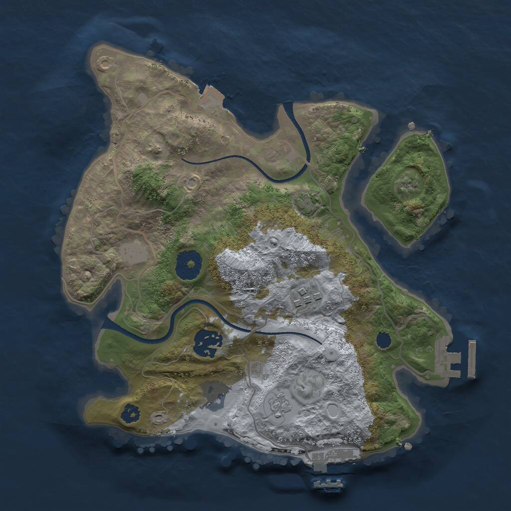 Rust Map: Procedural Map, Size: 2700, Seed: 607111419, 7 Monuments