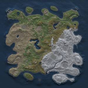 Thumbnail Rust Map: Procedural Map, Size: 4100, Seed: 51657518, 14 Monuments