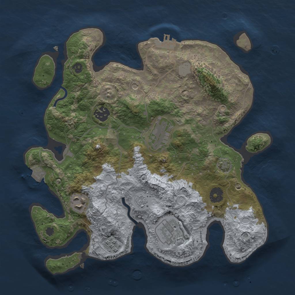 Rust Map: Procedural Map, Size: 3000, Seed: 1318598044, 12 Monuments