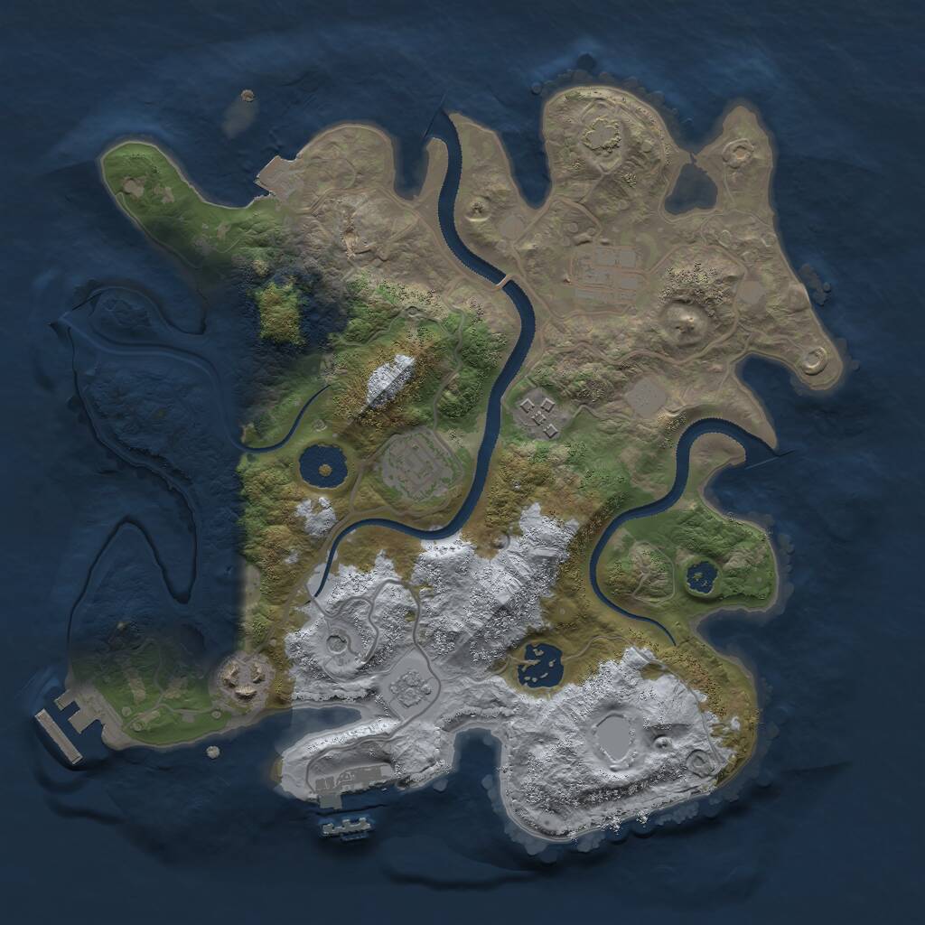 Rust Map: Procedural Map, Size: 3000, Seed: 1846914458, 11 Monuments