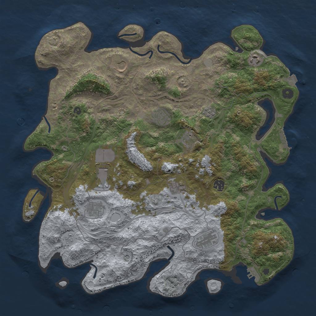 Rust Map: Procedural Map, Size: 4250, Seed: 902080596, 18 Monuments