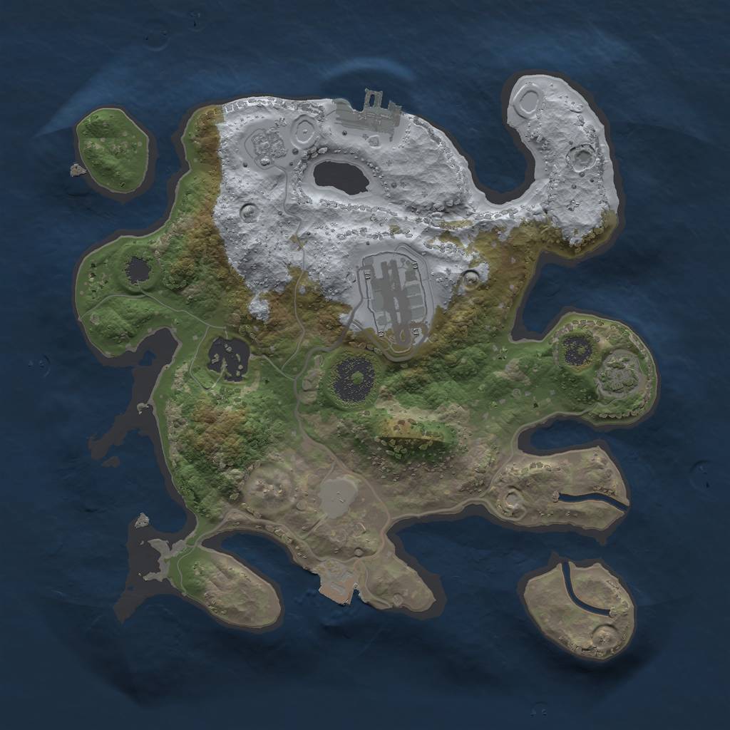 Rust Map: Procedural Map, Size: 2500, Seed: 906724799, 8 Monuments