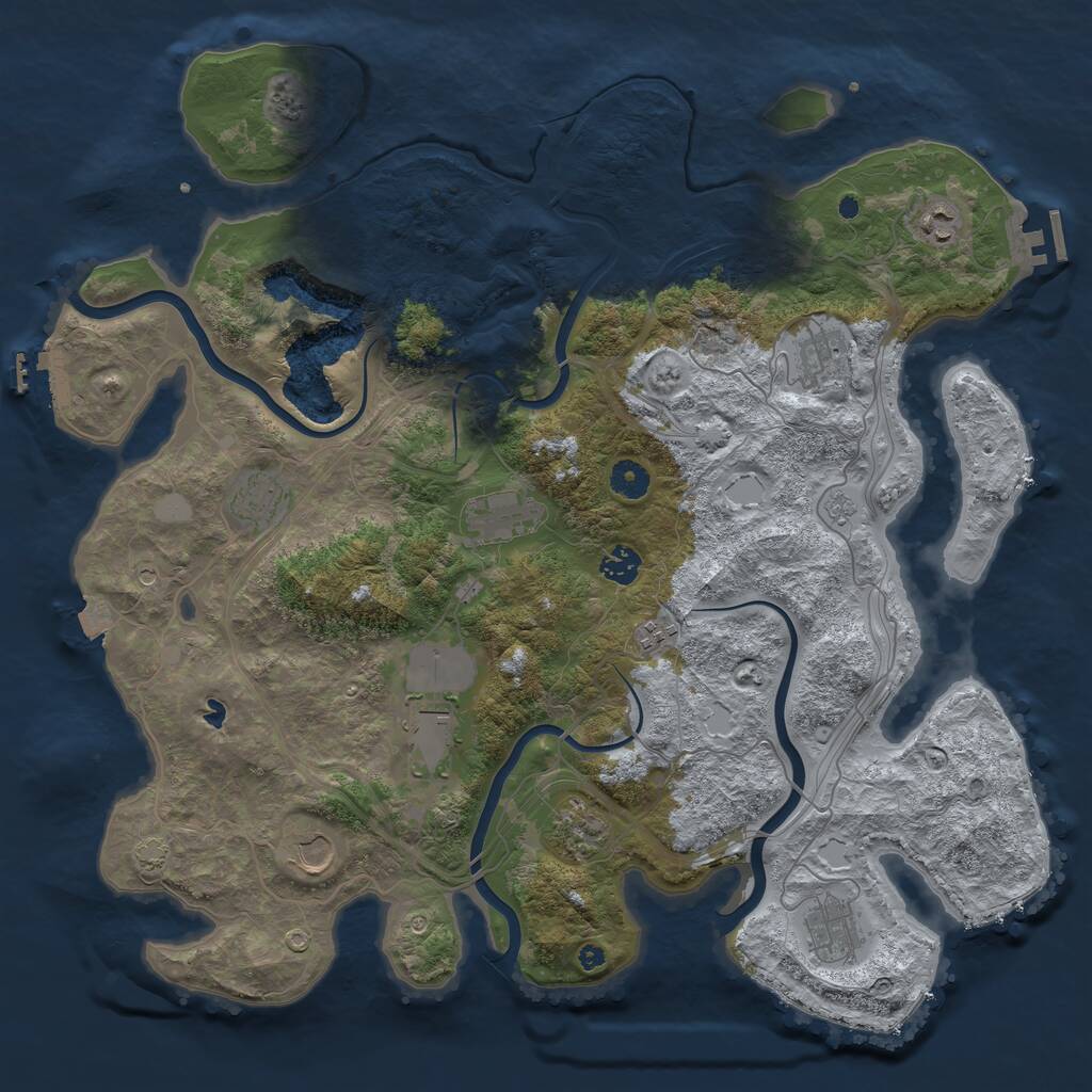 Rust Map: Procedural Map, Size: 4250, Seed: 92216709, 16 Monuments