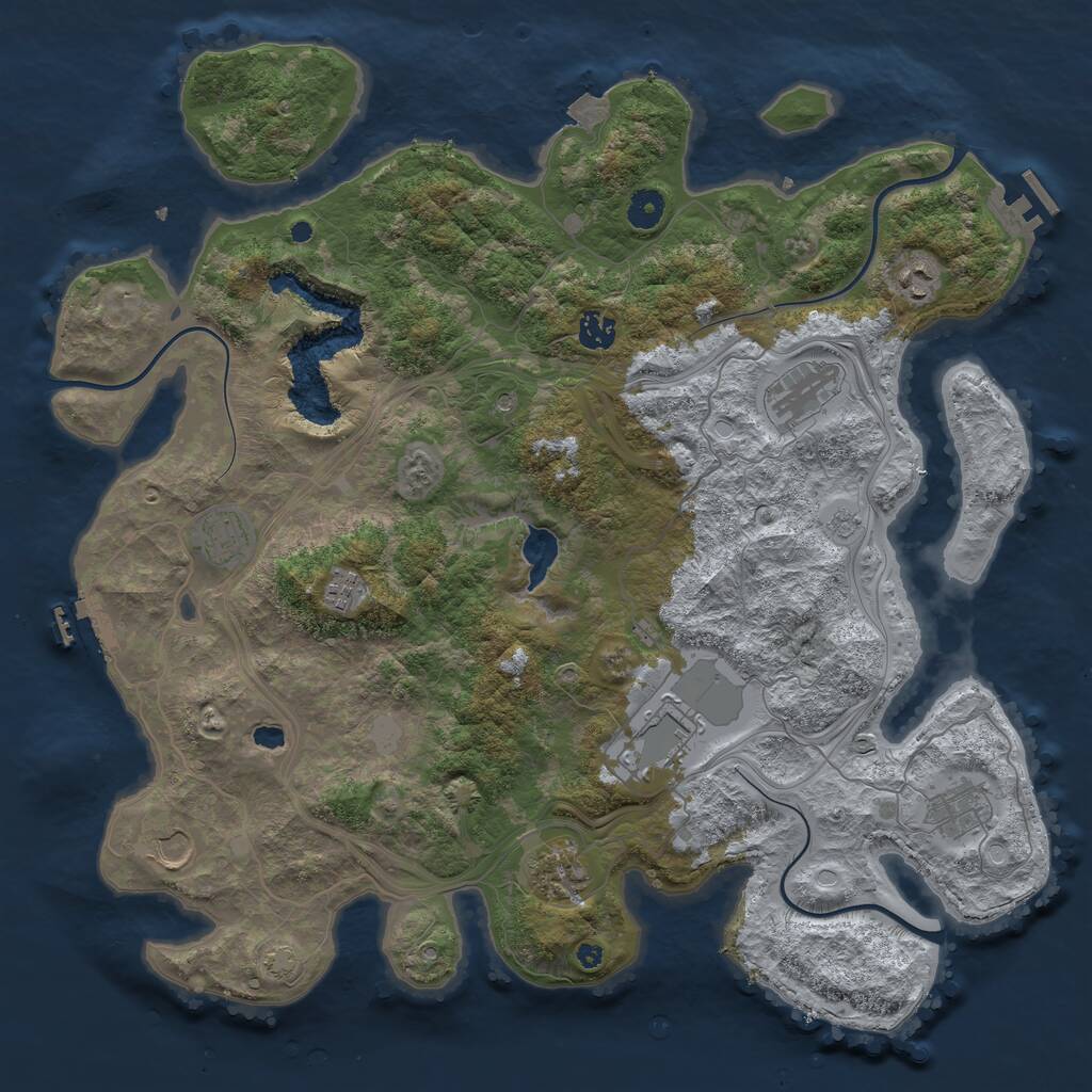 Rust Map: Procedural Map, Size: 4250, Seed: 92216709, 15 Monuments