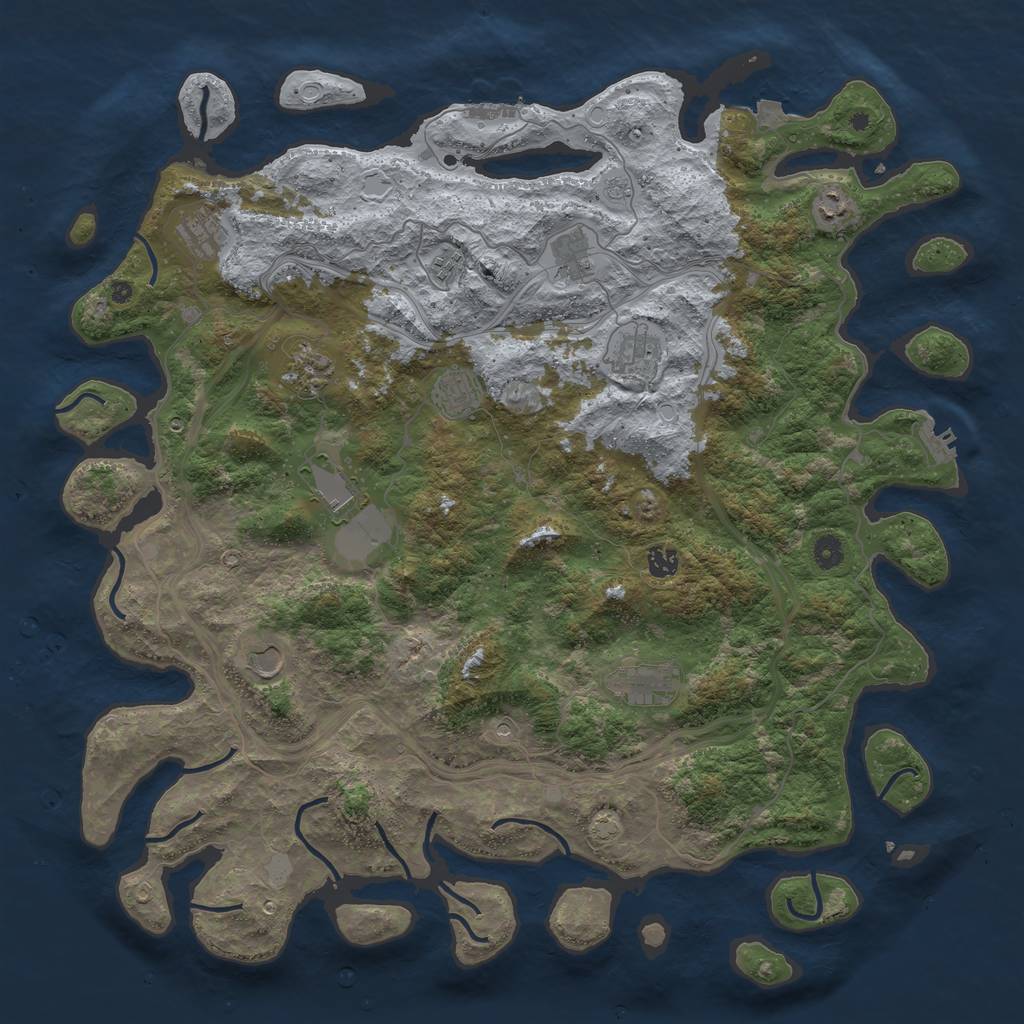 Rust Map: Procedural Map, Size: 4800, Seed: 591274636, 19 Monuments