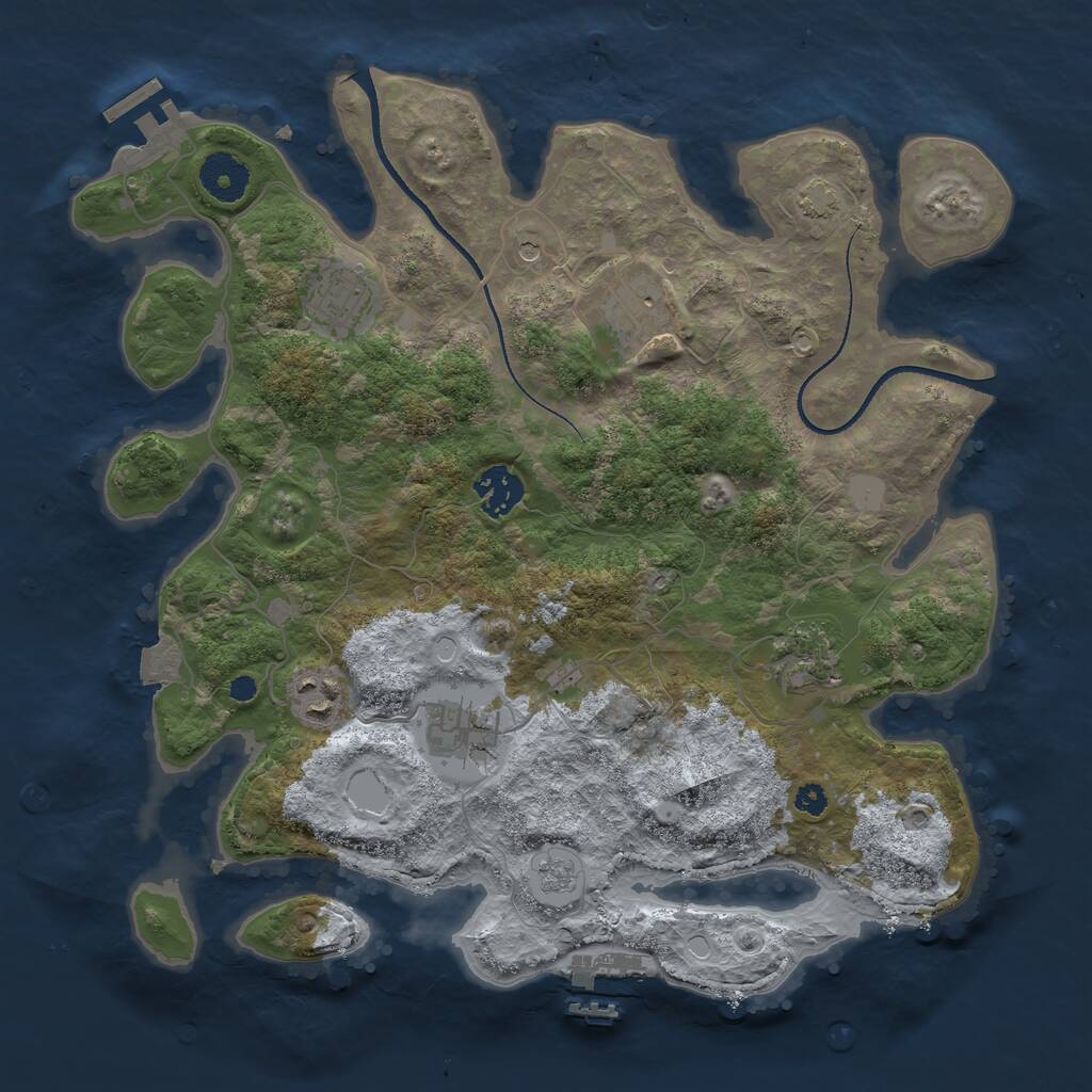 Rust Map: Procedural Map, Size: 3400, Seed: 177787, 12 Monuments