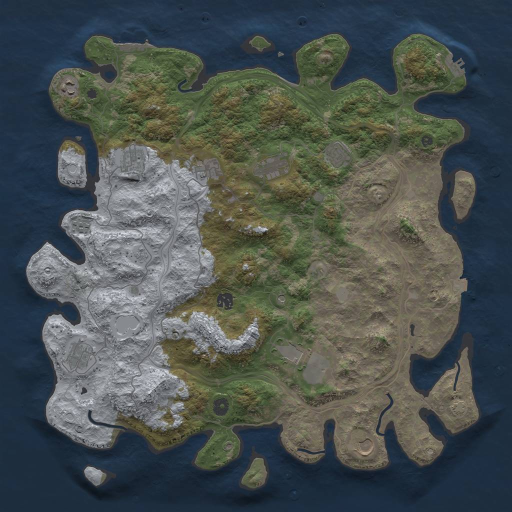 Rust Map: Procedural Map, Size: 4500, Seed: 549089968, 18 Monuments