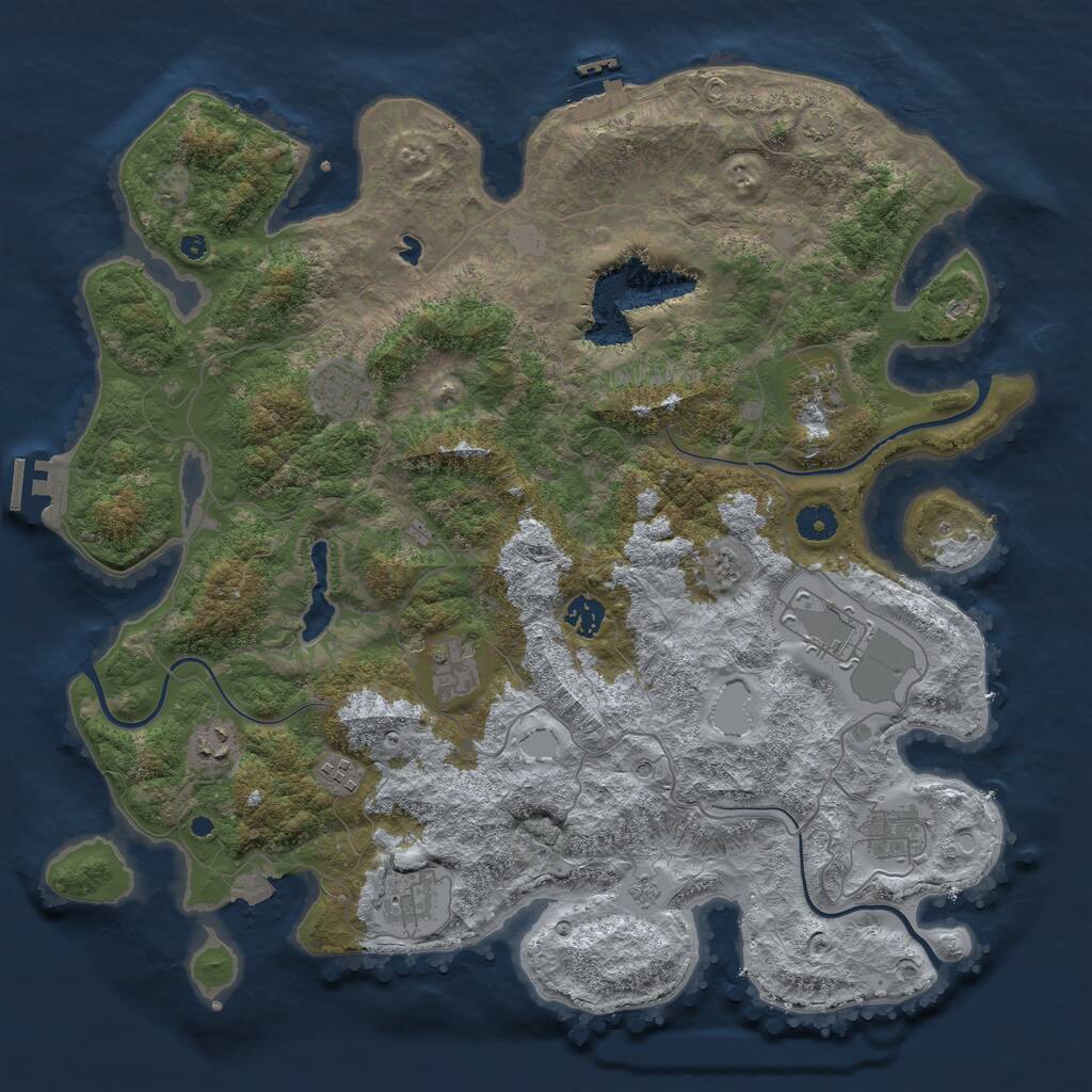 Rust Map: Procedural Map, Size: 4200, Seed: 27200723, 15 Monuments