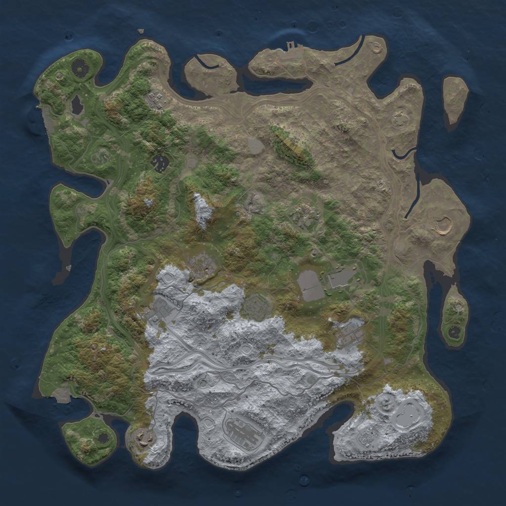 Rust Map: Procedural Map, Size: 4250, Seed: 107195852, 19 Monuments